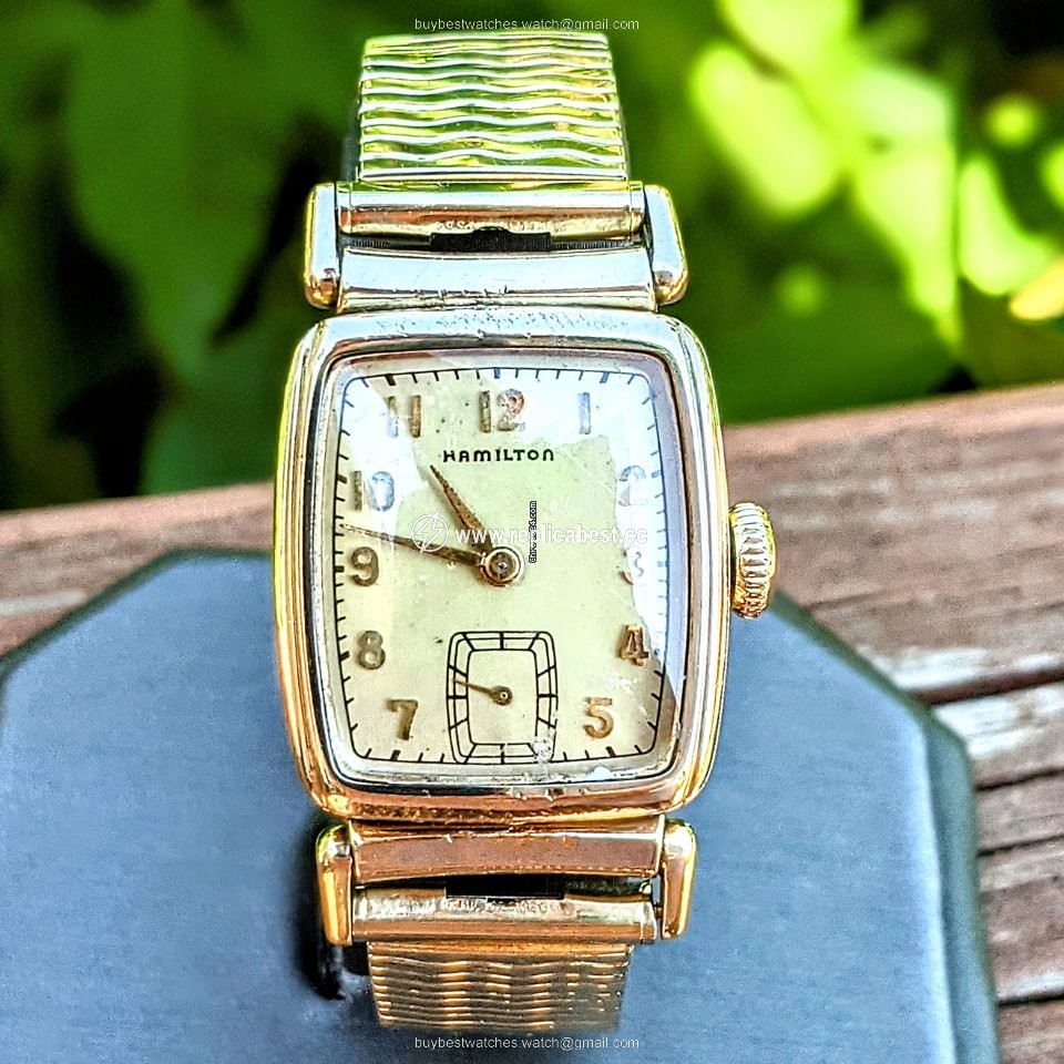 Hamilton Mens watch Unisex Manual winding Gold Steel Hamilton Grade 980