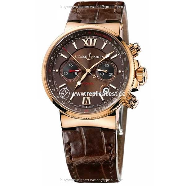 Ulysse Nardin Marine Chronograph Mens watch Unisex Automatic Rose gold 356-66-3 355
