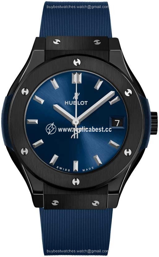 Hublot Classic Fusion Blue Womens watch Quartz Ceramic 581.cm.7170.rx Ceramic Blue