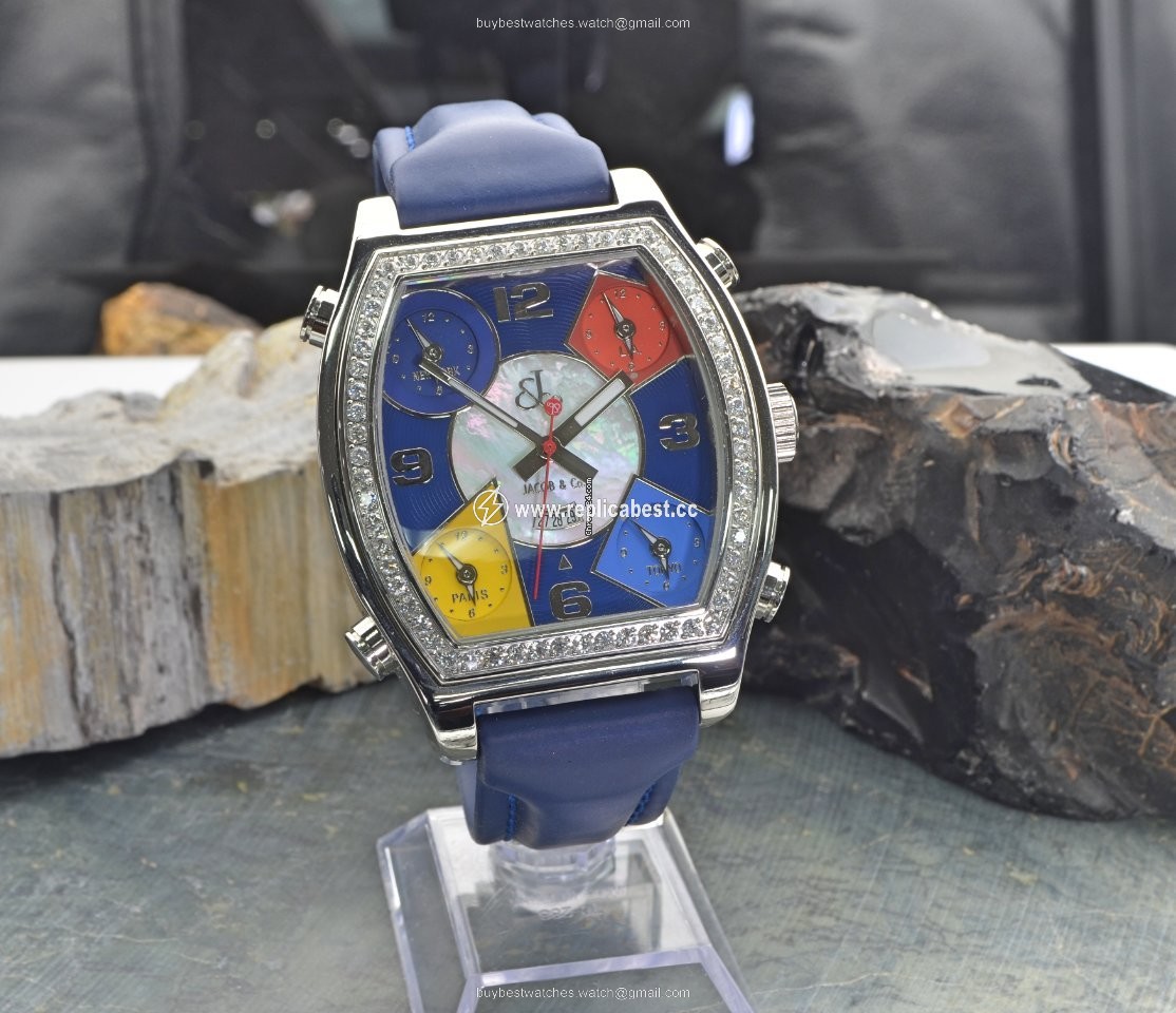 Jacob & Co. Five Time Zone Mens watch Unisex Quartz Steel JC-13D