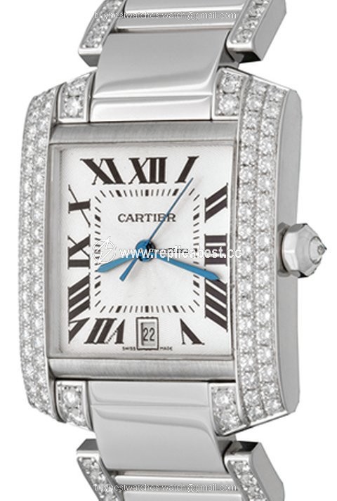 Cartier Tank Francaise Mens watch Unisex Automatic White gold WE1003SF