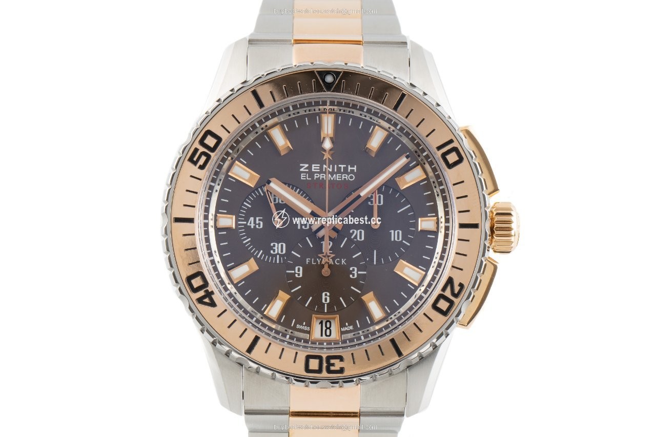 Zenith El Primero Stratos Flyback Mens watch Unisex Automatic Gold Steel 51.2061.405 75.M2060