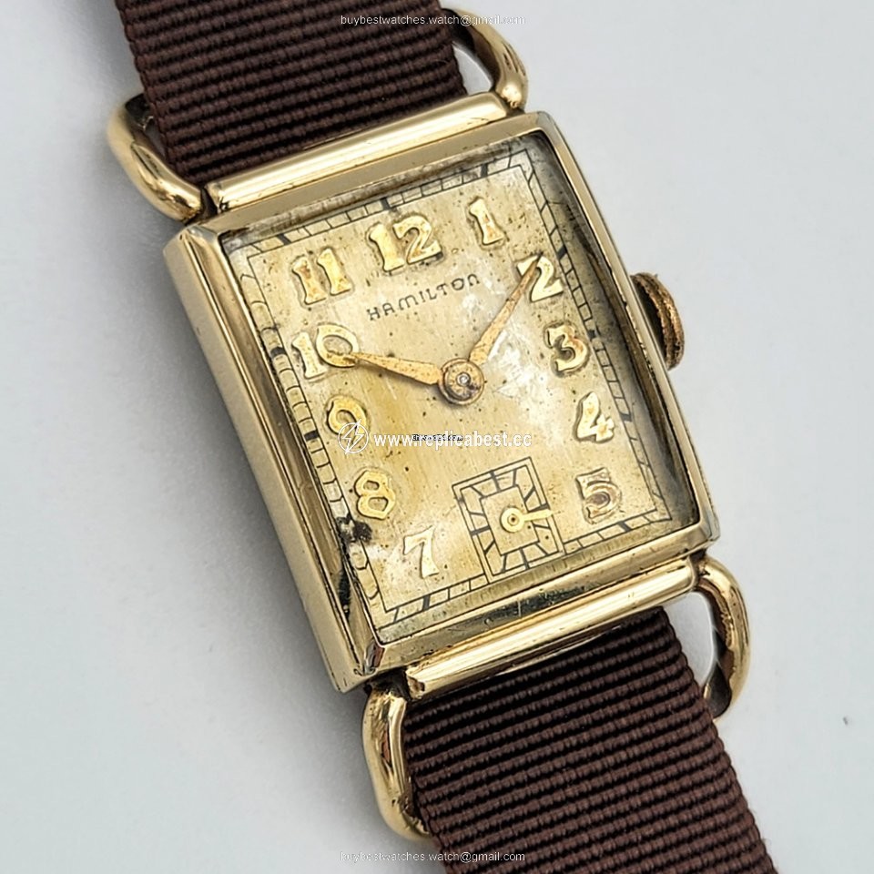 Hamilton Mens watch Unisex Manual winding Gold Steel Hamilton Grade 980