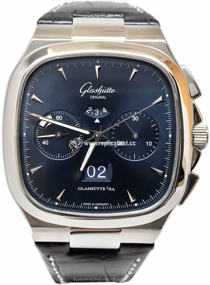 Glashutte Original Seventies Chronograph Panorama Date Mens watch Unisex Automatic Steel 1-37-02-03-02-30
