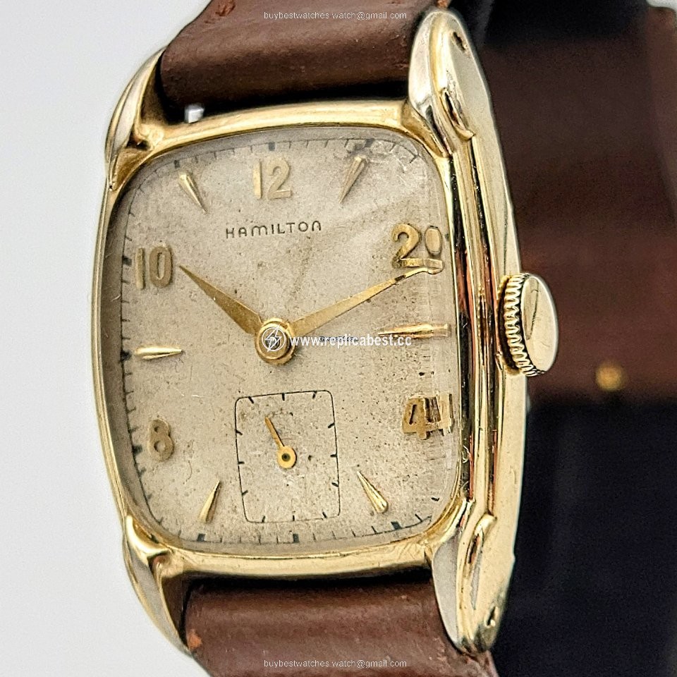 Hamilton Mens watch Unisex Manual winding Gold Steel Hamilton Grade 747
