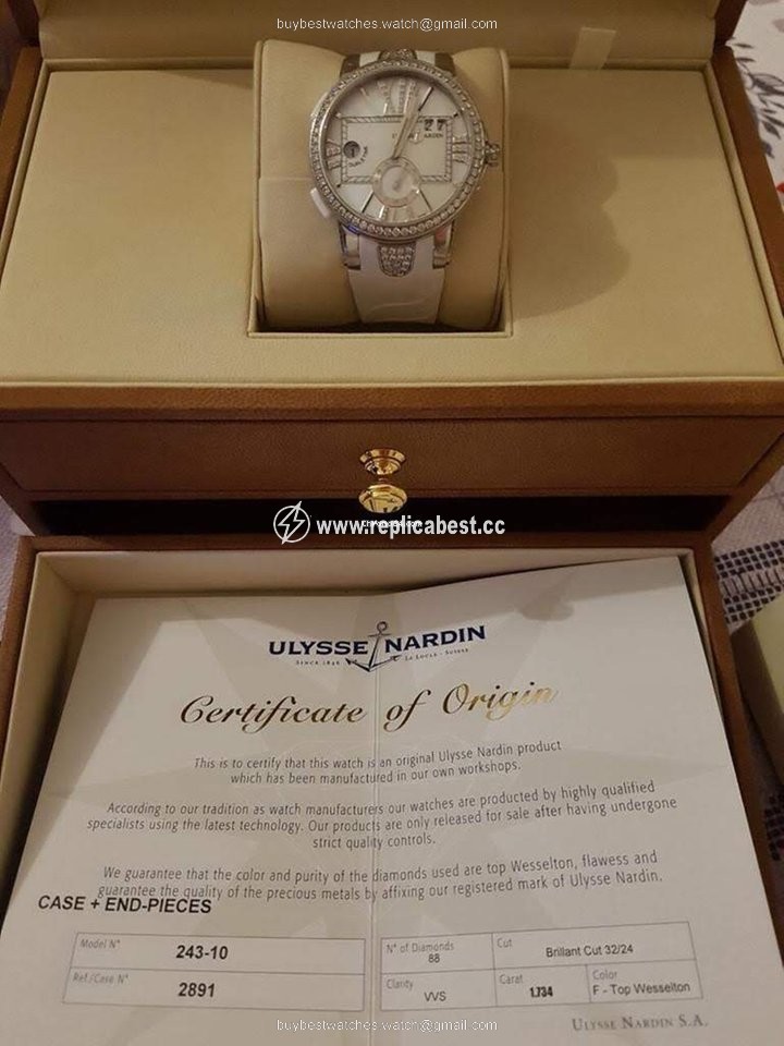 Ulysse Nardin Executive Dual Time Lady Womens watch Automatic Steel 243-10B 391