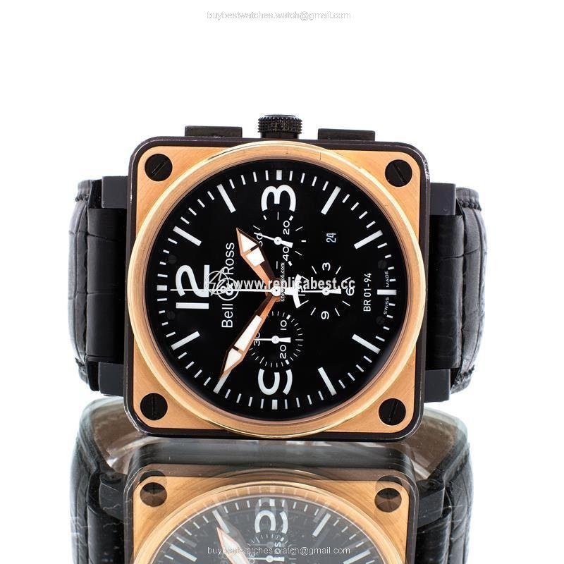 Bell & Ross BR 01-94 Chronographe Mens watch Unisex Automatic Gold Steel Br01 94