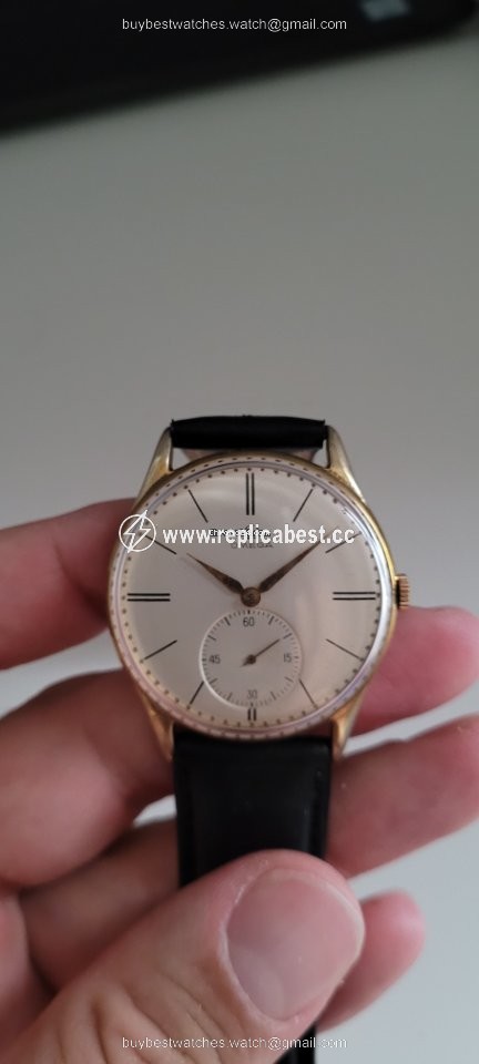 Omega Mens watch Unisex Manual winding Gold Steel 30T2