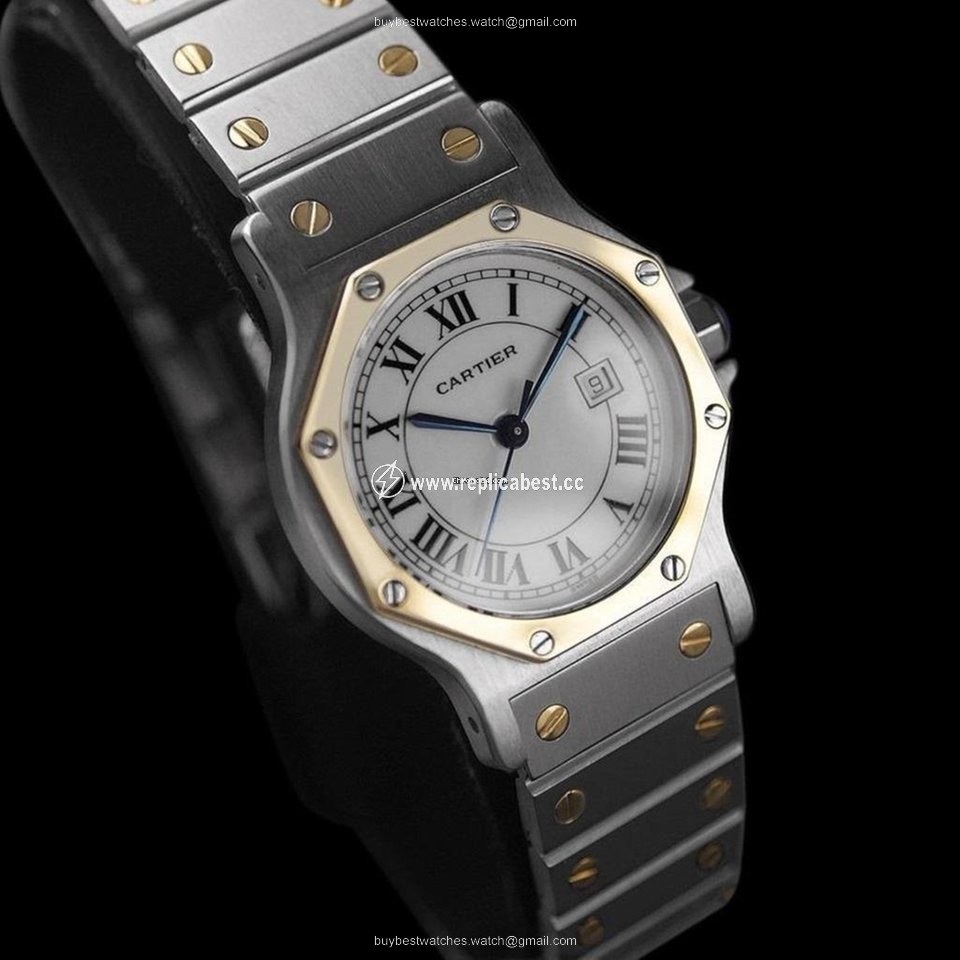 Cartier Santos Mens watch Unisex Automatic Gold Steel 8349ST