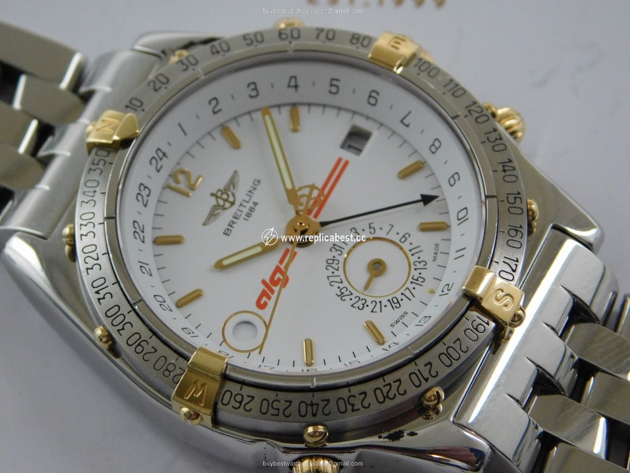 Breitling Duograph Mens watch Unisex Automatic Gold Steel B 15507