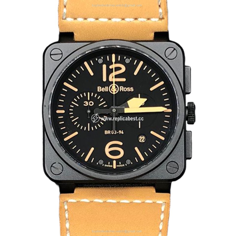 Bell & Ross BR 03-94 Chronographe Mens watch Unisex Automatic Ceramic BR0394-HERI-CE