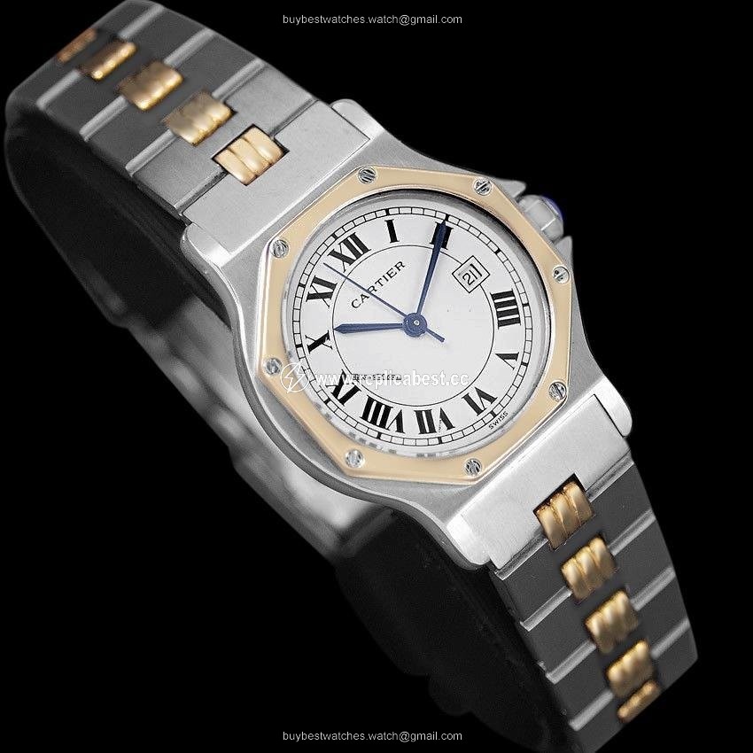 Cartier Santos Mens watch Unisex Automatic Gold Steel 8306ST