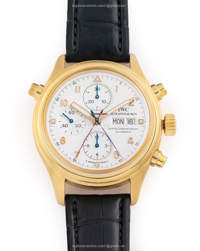 IWC Pilot Double Chronograph Mens watch Unisex Automatic Yellow gold IW3711