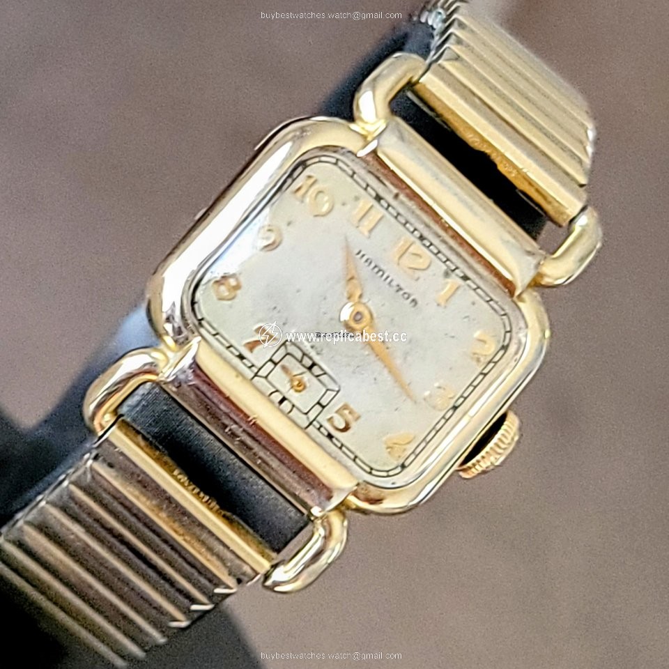 Hamilton Mens watch Unisex Manual winding Gold Steel Hamilton Grade 987A