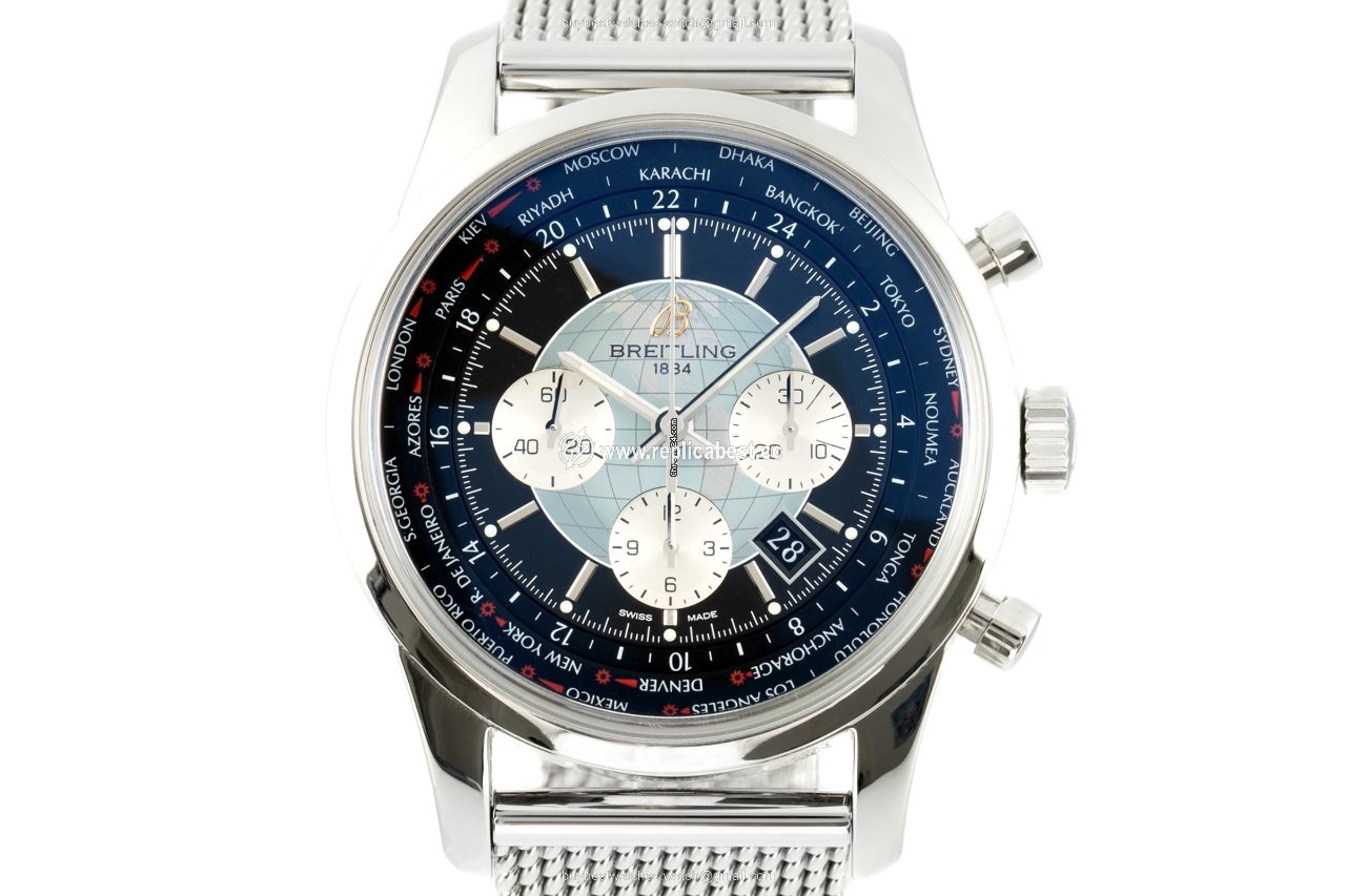 Breitling Transocean Chronograph Unitime Mens watch Unisex Automatic Steel AB0510U4 BB62