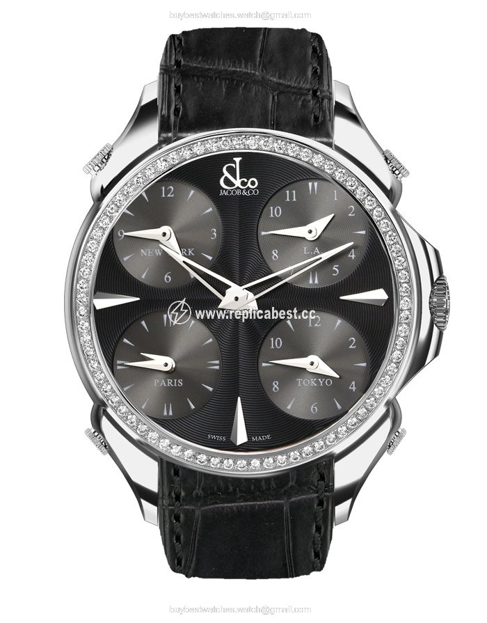 Jacob & Co. Five Time Zone Mens watch Unisex Quartz Steel PZ500.10.RO.LA.A