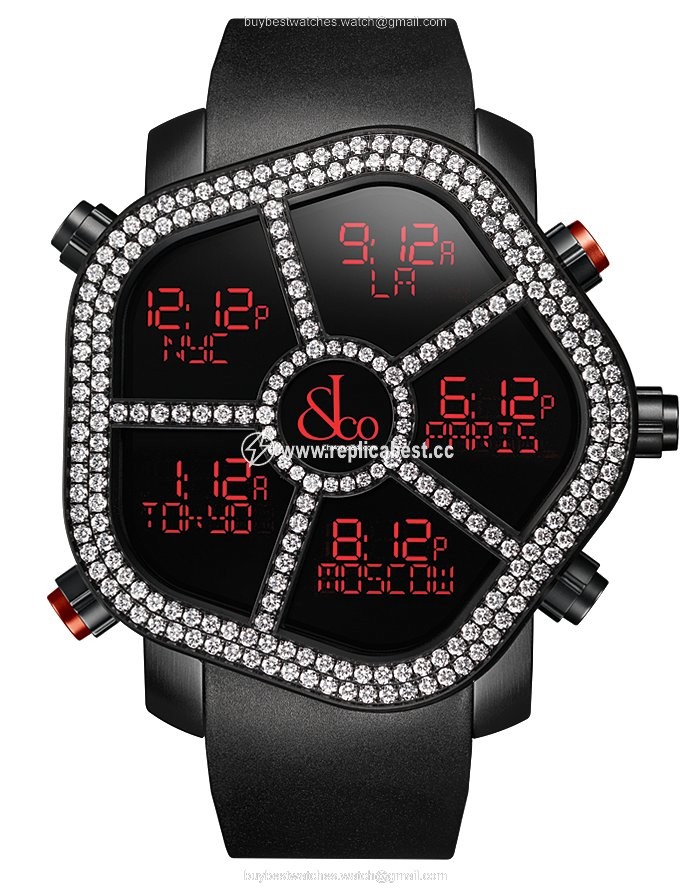 Jacob & Co. Five Time Zone Mens watch Unisex Quartz Steel GH100.11.RU.PB.A