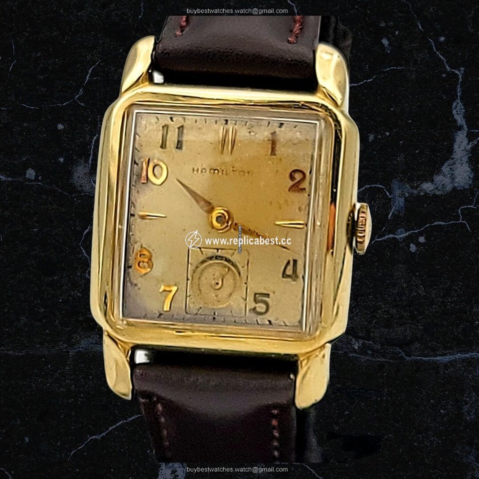 Hamilton Mens watch Unisex Manual winding Gold Steel Hamilton Grade 747