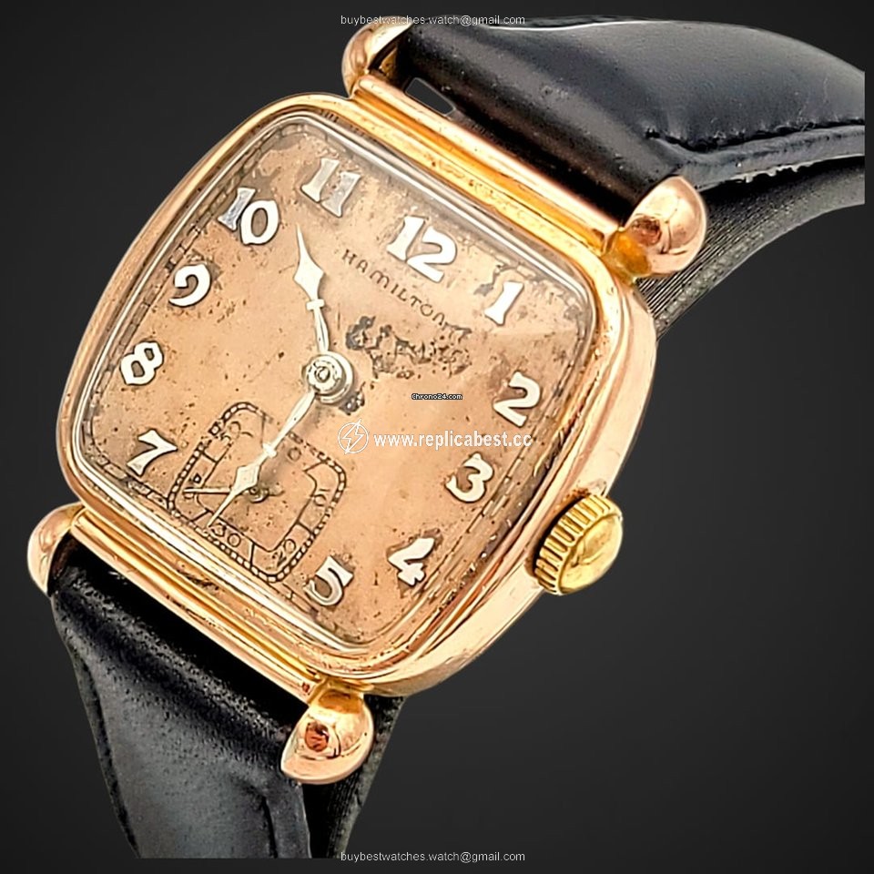Hamilton Mens watch Unisex Manual winding Gold Steel Hamilton Grade 987