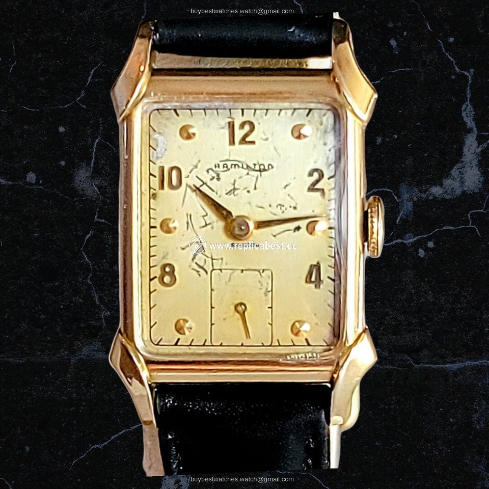 Hamilton Mens watch Unisex Manual winding Gold Steel Hamilton Grade 982
