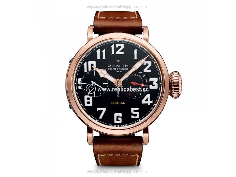 Zenith Pilot Mens watch Unisex Manual winding Rose gold 18.2420.5011-21.C723