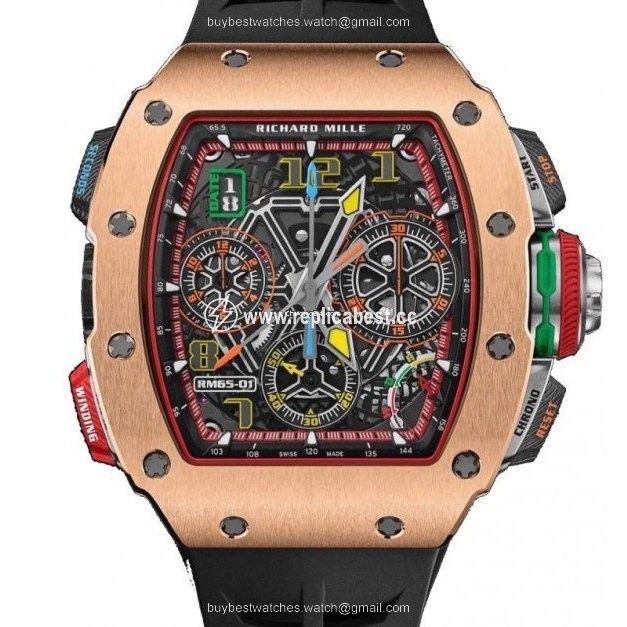 Richard Mille Mens watch Unisex Automatic Rose gold RM65-01
