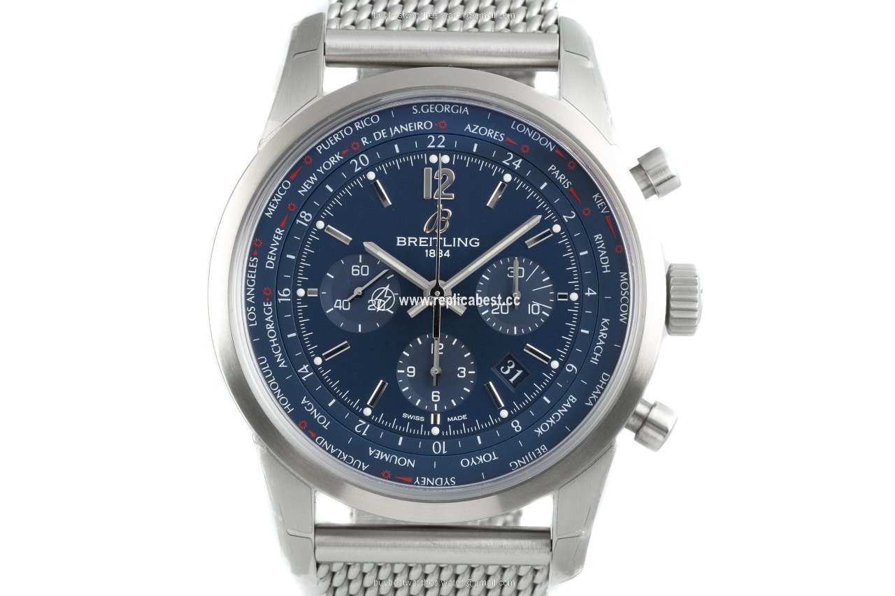 Breitling Transocean Chronograph Unitime Mens watch Unisex Automatic Steel AB0510