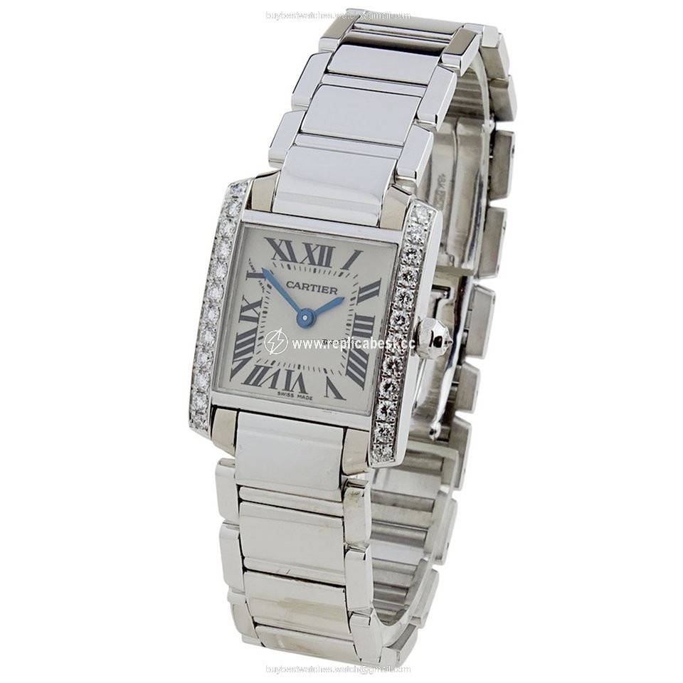Cartier Tank Francaise Mens watch Unisex Quartz White gold WE1002SE