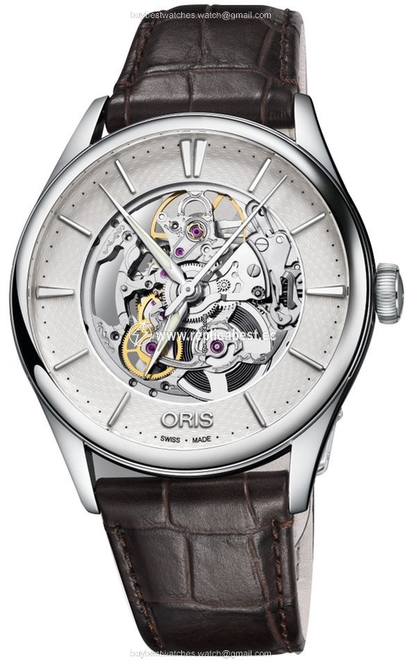 Oris Artelier Skeleton Mens watch Unisex Automatic Steel 01 734 7721 4051-07 5 21 65FC