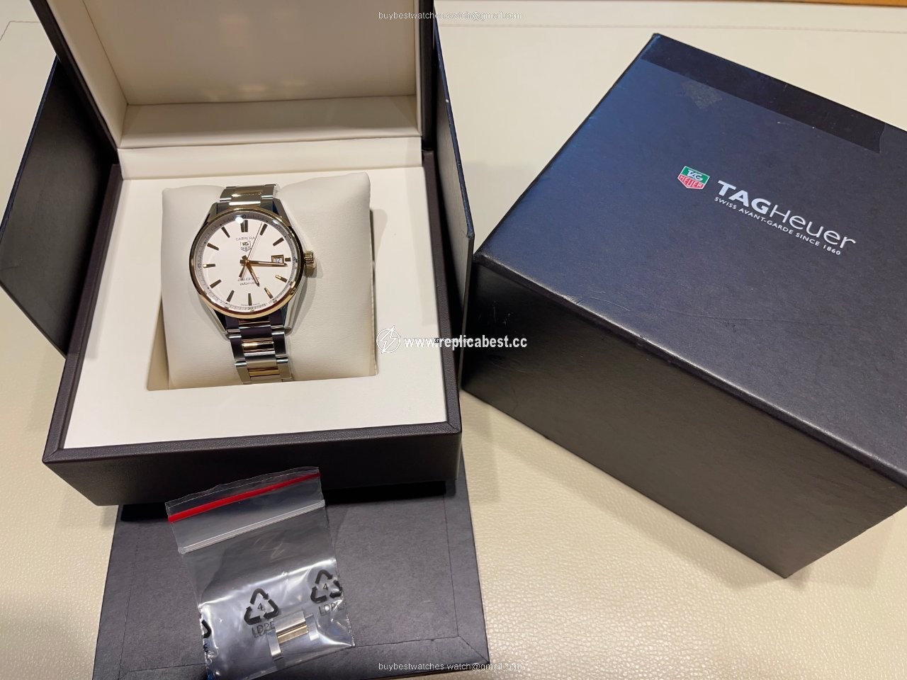 TAG Heuer Carrera Calibre 5 Mens watch Unisex Automatic Gold Steel WAR215B.BD0783
