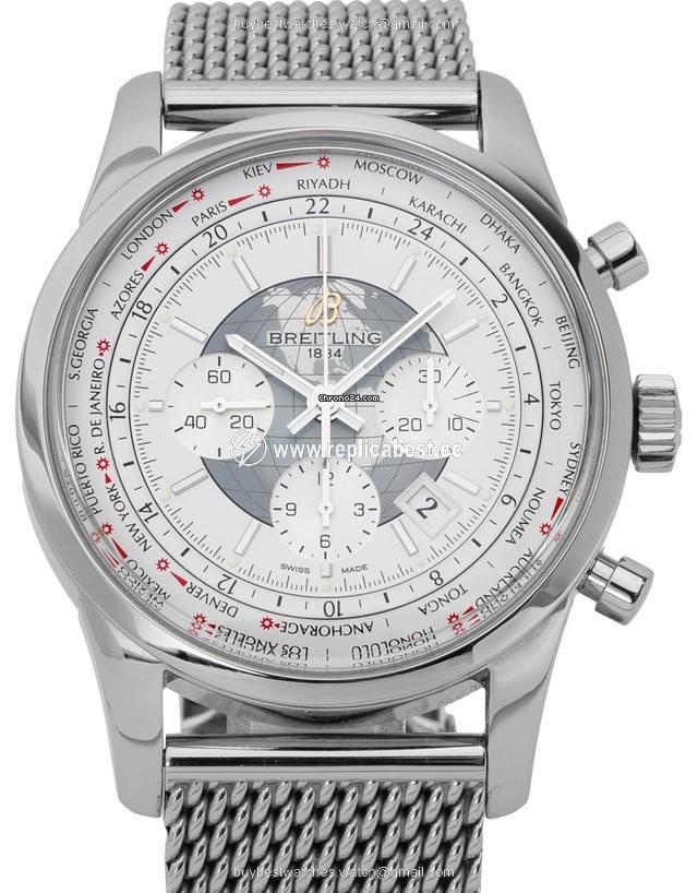 Breitling Transocean Chronograph Unitime Mens watch Unisex Automatic Steel AB0510U0.A732.152A