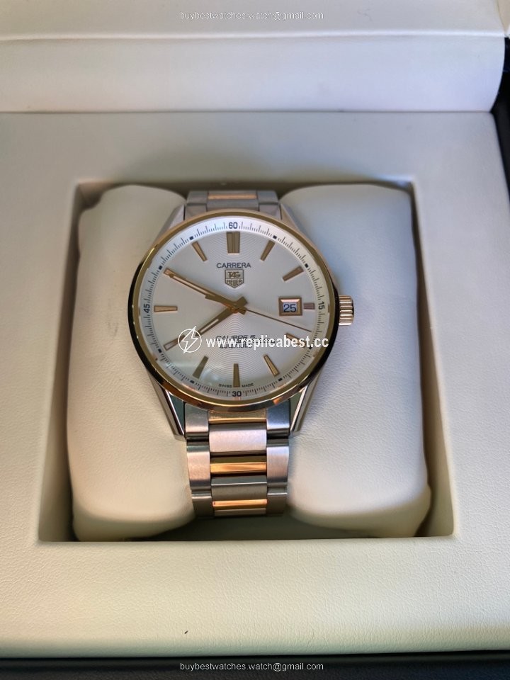 TAG Heuer Carrera Calibre 5 Mens watch Unisex Automatic Gold Steel war215d.bd0784