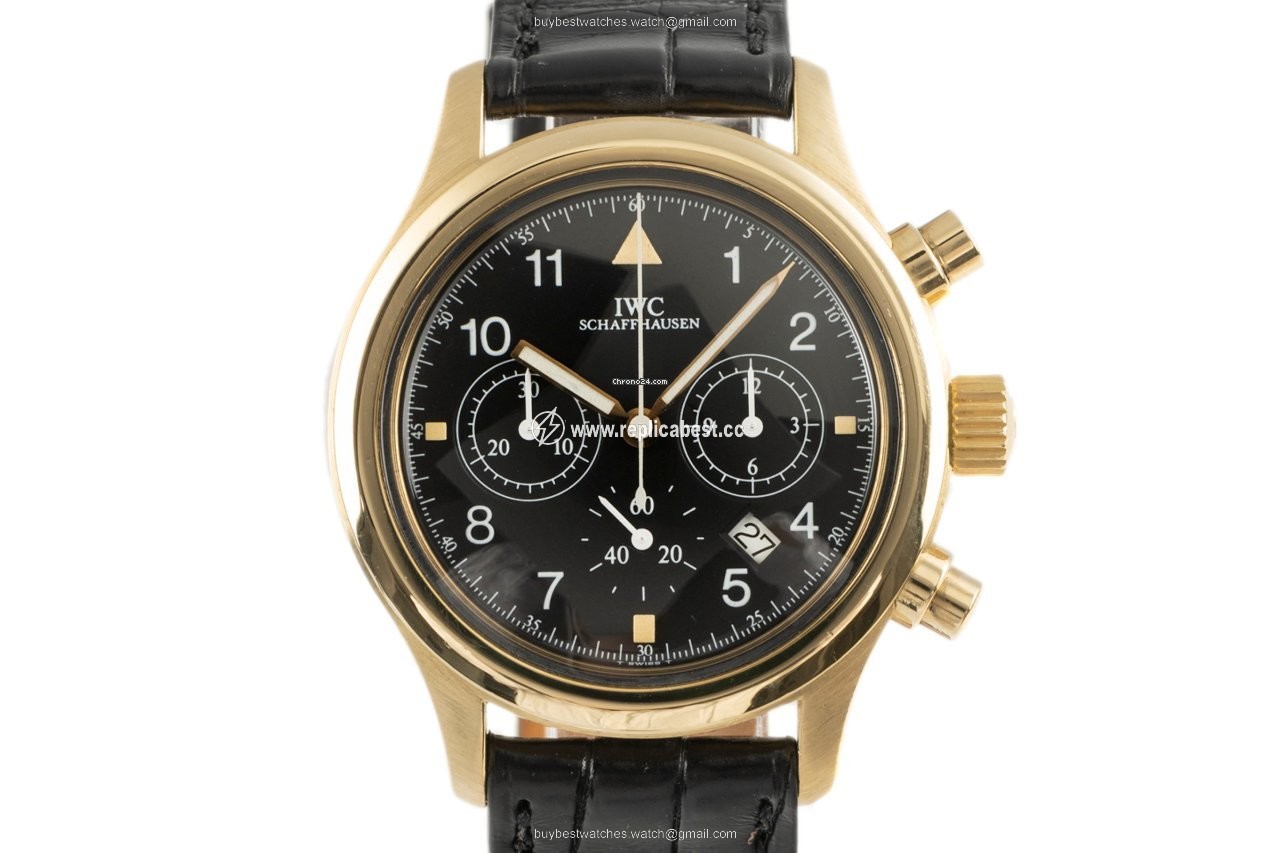 IWC Pilot Chronograph Mens watch Unisex Quartz Yellow gold 3740