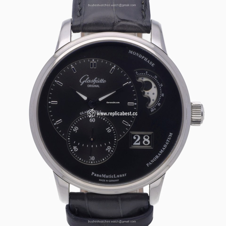 Glashutte Original PanoMaticLunar Mens watch Unisex Automatic Steel 1-90-02-43-32-05