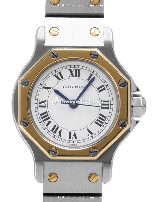 Cartier Santos Mens watch Unisex Automatic Gold Steel 0907