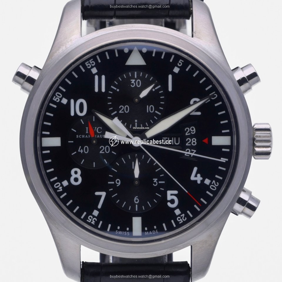 IWC Pilot Double Chronograph Mens watch Unisex Automatic Steel IW377801