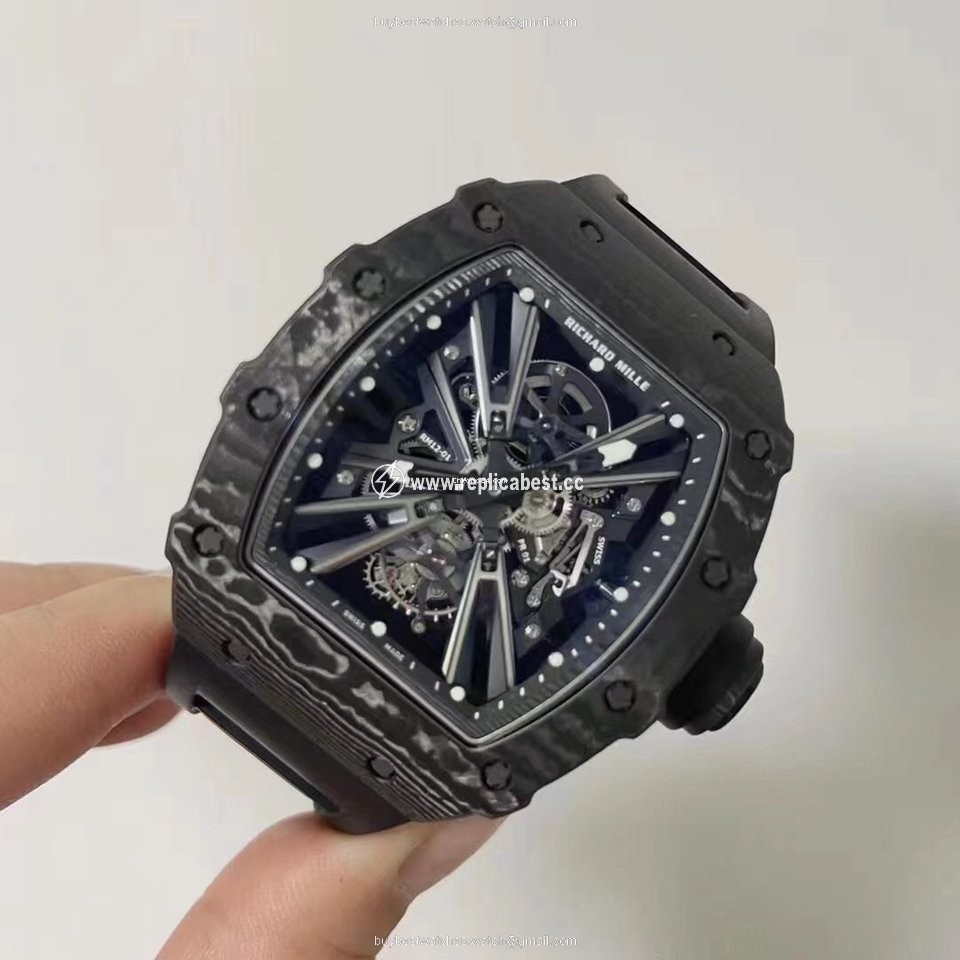 Richard Mille Mens watch Unisex Automatic Carbon Richard Mille Tourbillon Black Quartz Tpt RM 12-01