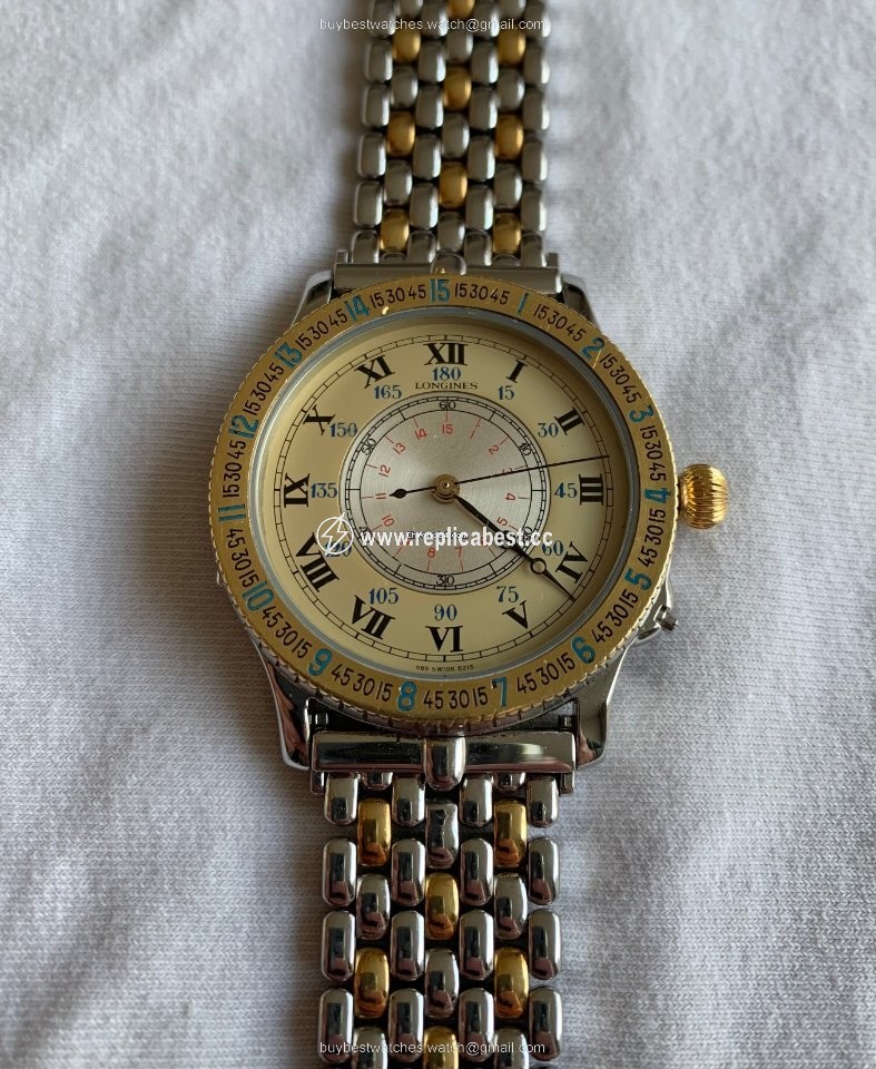 Longines Lindbergh Hour Angle Mens watch Unisex Automatic Gold Steel 989.5215