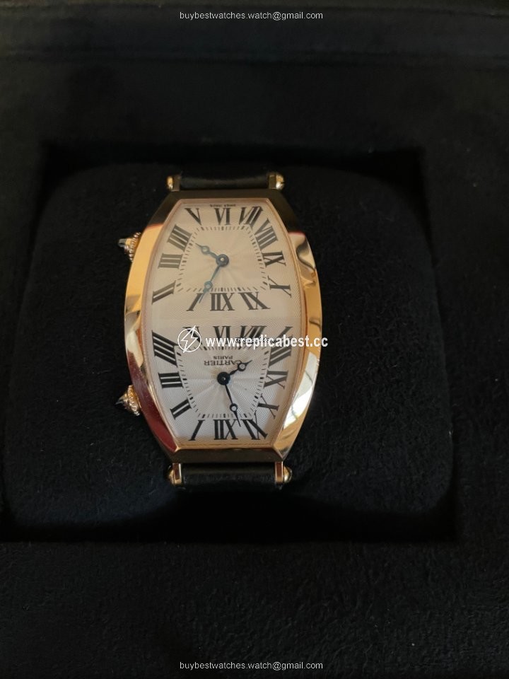 Cartier Tonneau Mens watch Unisex Manual winding Rose gold Cartier 2805 CPCP