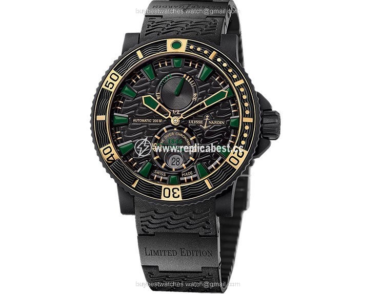 Ulysse Nardin Diver Black Sea Mens watch Unisex Automatic Gold Steel 263-92LE-3C 928-RG