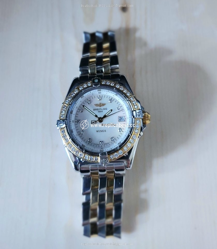 Breitling Wings Lady Womens watch Quartz Gold Steel D67350