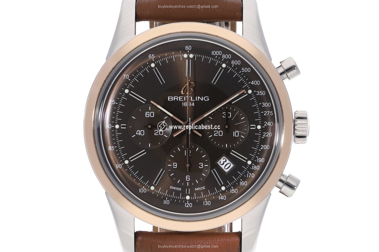 Breitling Transocean Chronograph Mens watch Unisex Automatic Gold Steel UB0152