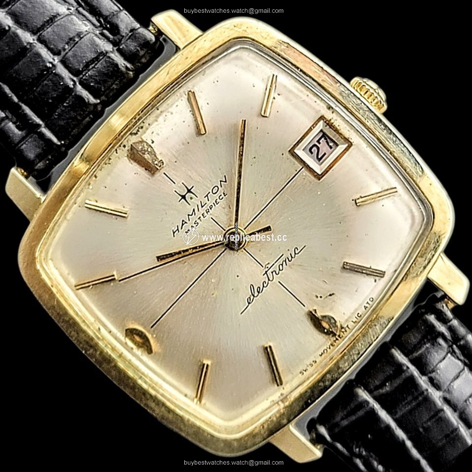 Hamilton Mens watch Unisex Quartz Gold Steel Lic ATO 9154 ESA