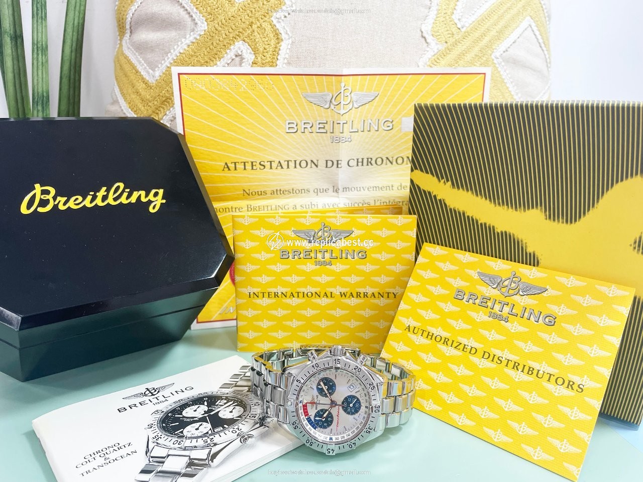 Breitling Transocean Chronograph Mens watch Unisex Quartz Steel A53340