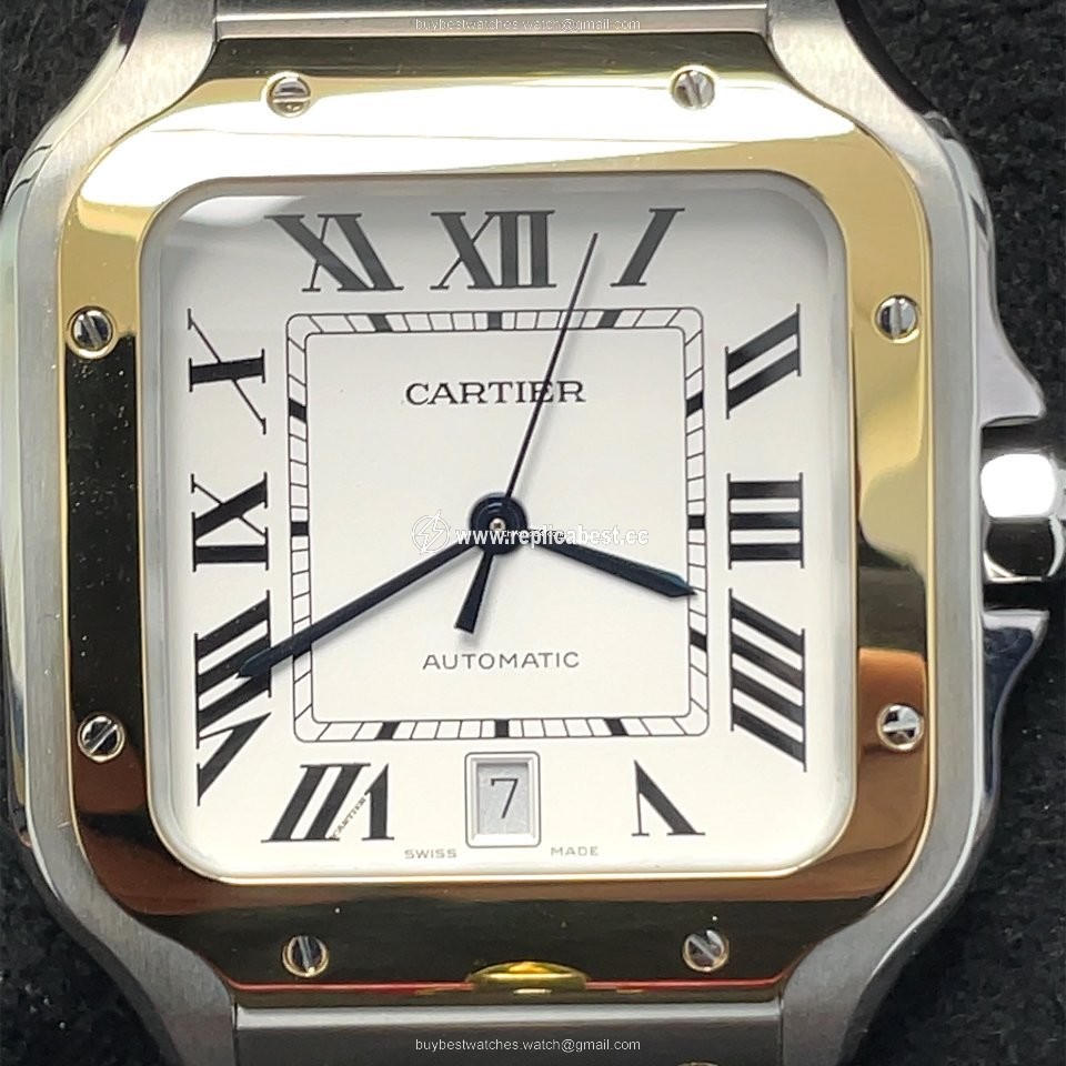 Cartier Santos Mens watch Unisex Automatic Gold Steel W2SA0006