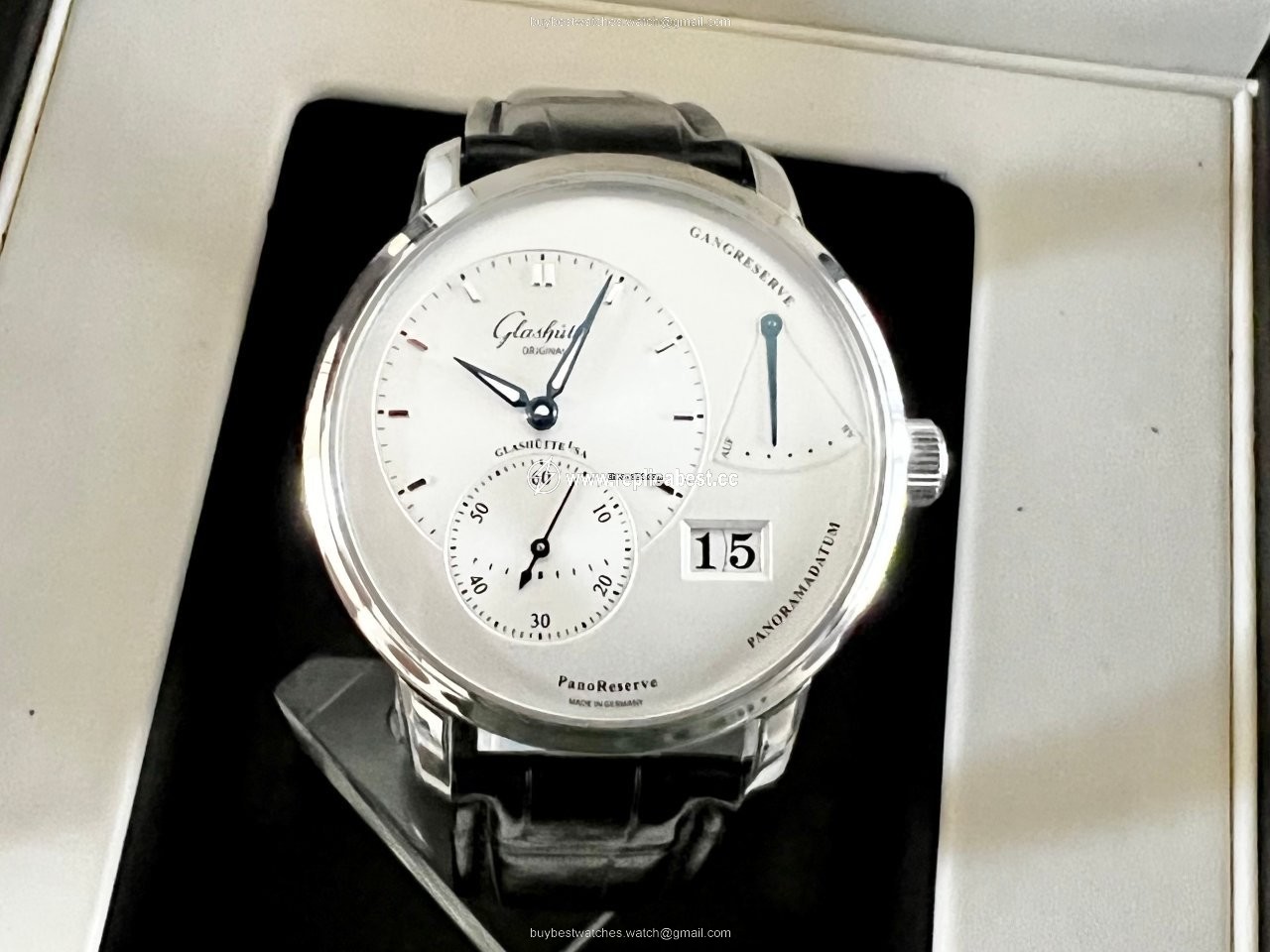 Glashutte Original PanoReserve Mens watch Unisex Manual winding Steel 1-65-01-22-12-04