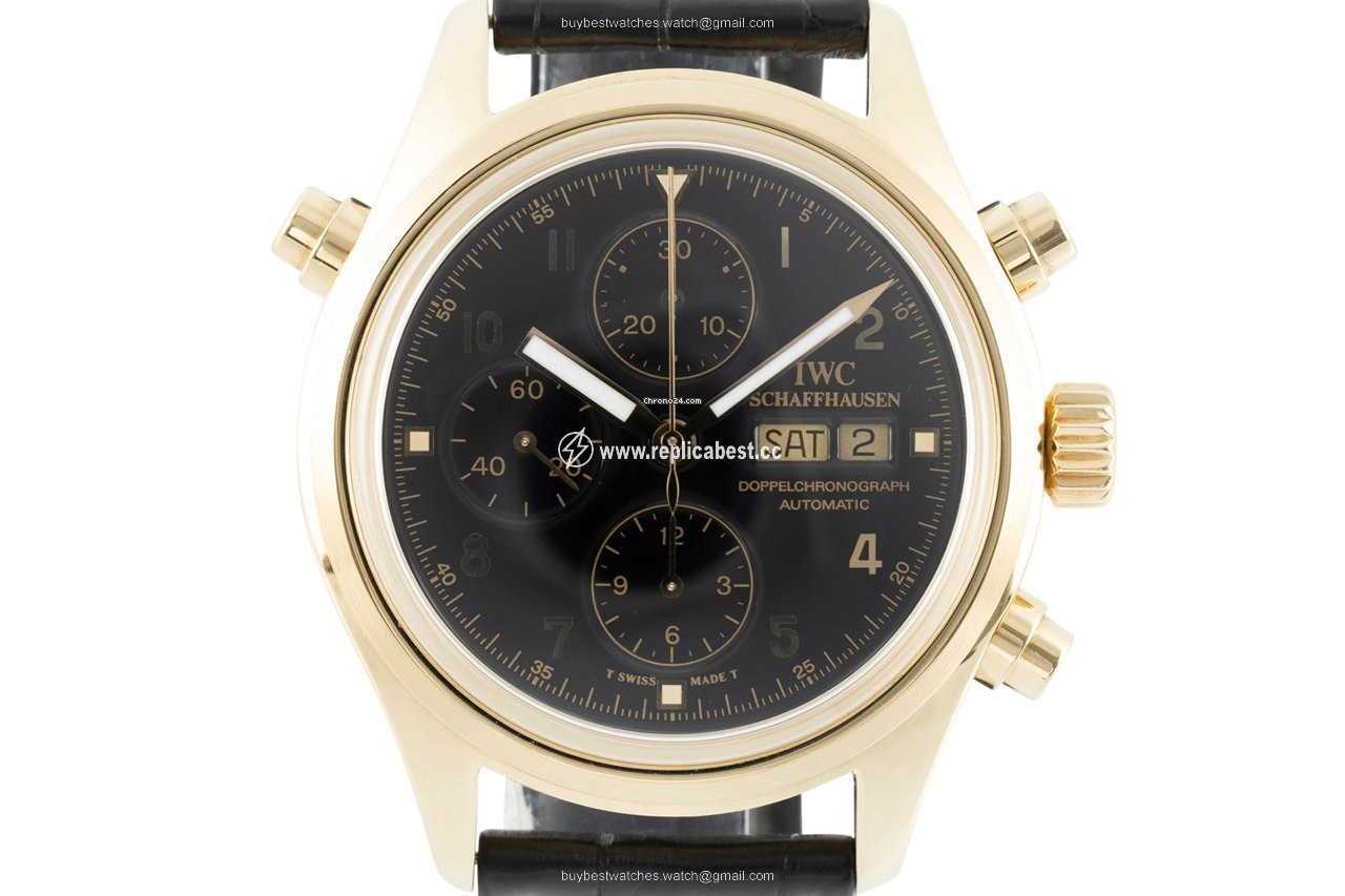 IWC Pilot Double Chronograph Mens watch Unisex Automatic Yellow gold 3711