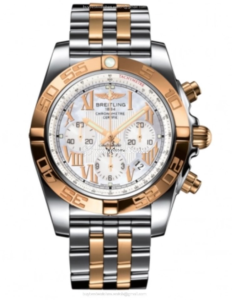 Breitling Chronomat 44 Mens watch Unisex Automatic Gold Steel CB 0110