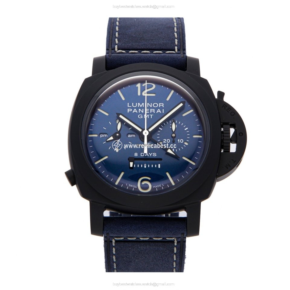 Panerai Luminor 1950 8 Days Chrono Monopulsante GMT Mens watch Unisex Automatic Ceramic PAM01135