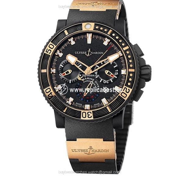 Ulysse Nardin Diver Black Sea Mens watch Unisex Automatic Rose gold 353-90-3